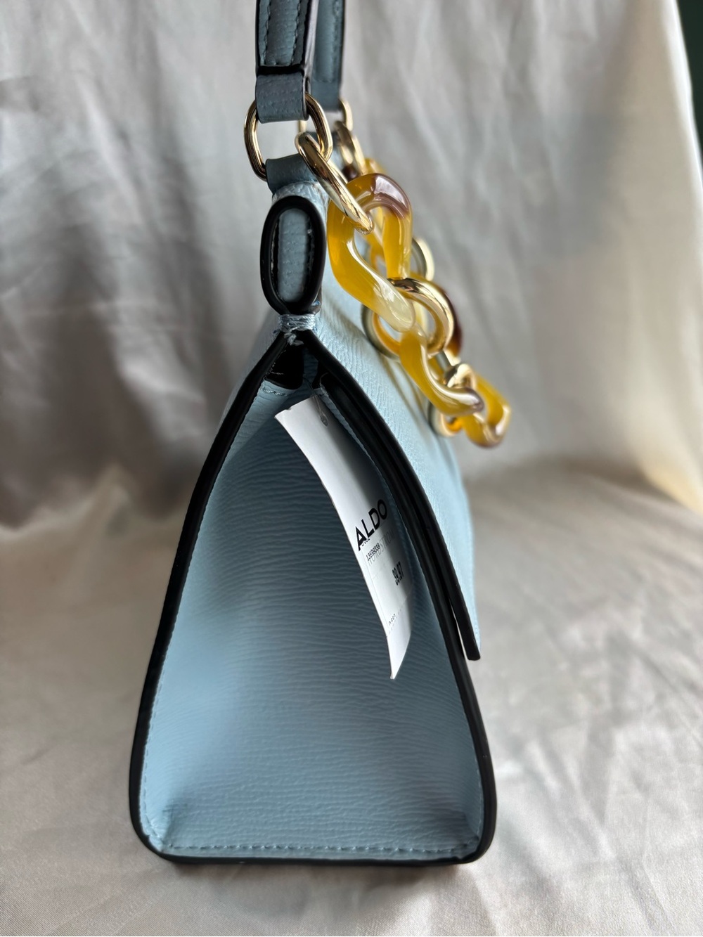 Aldo Light Blue Crossbody Bag with Tortoiseshell-Link Accent - Picture 5 of 16